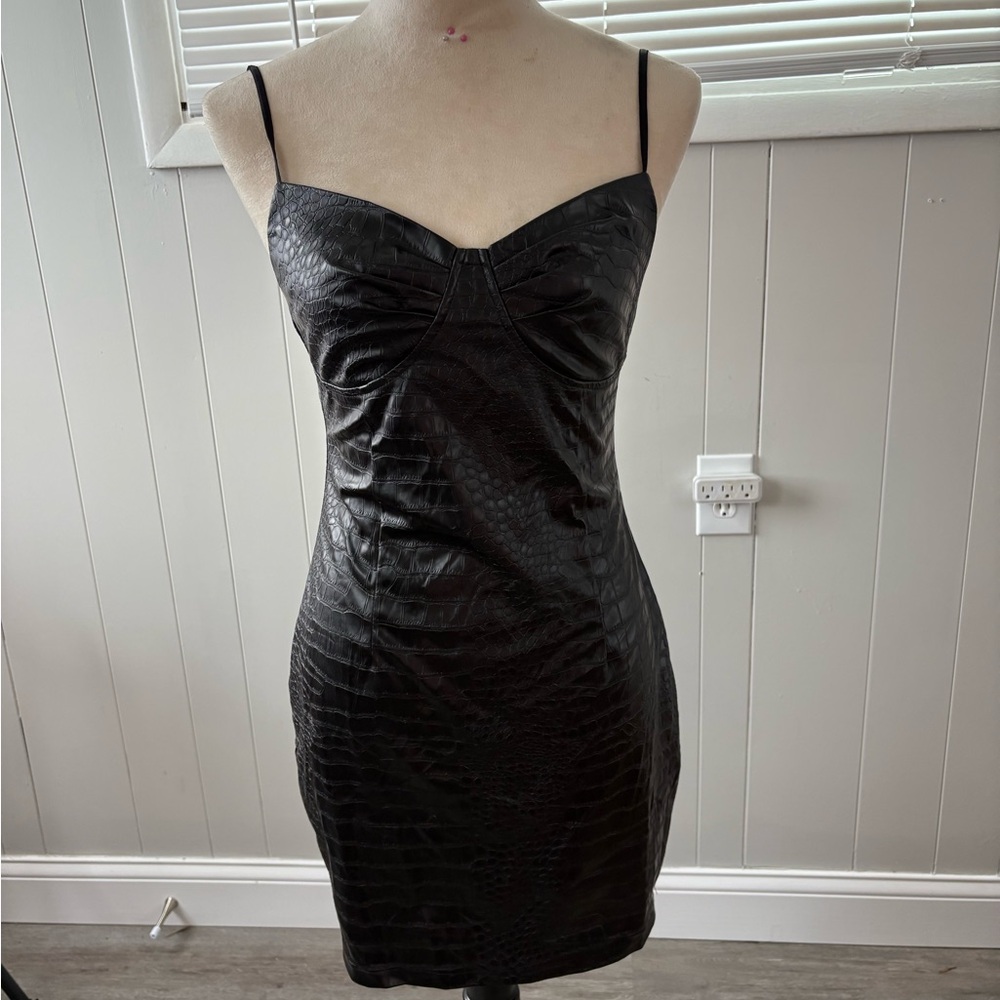 Chic Black Textured Mini Dress